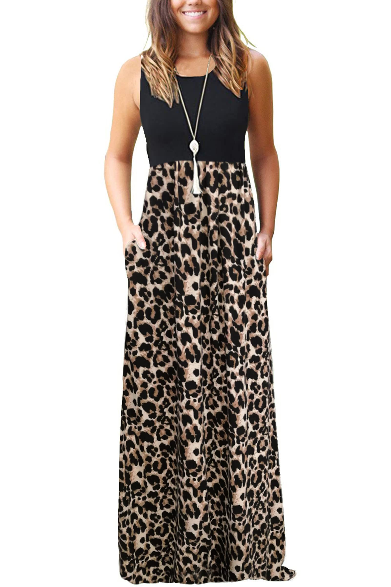 MOLERANI Women's Loose Plain Maxi Dresses Casual Long Dresses with Pockets