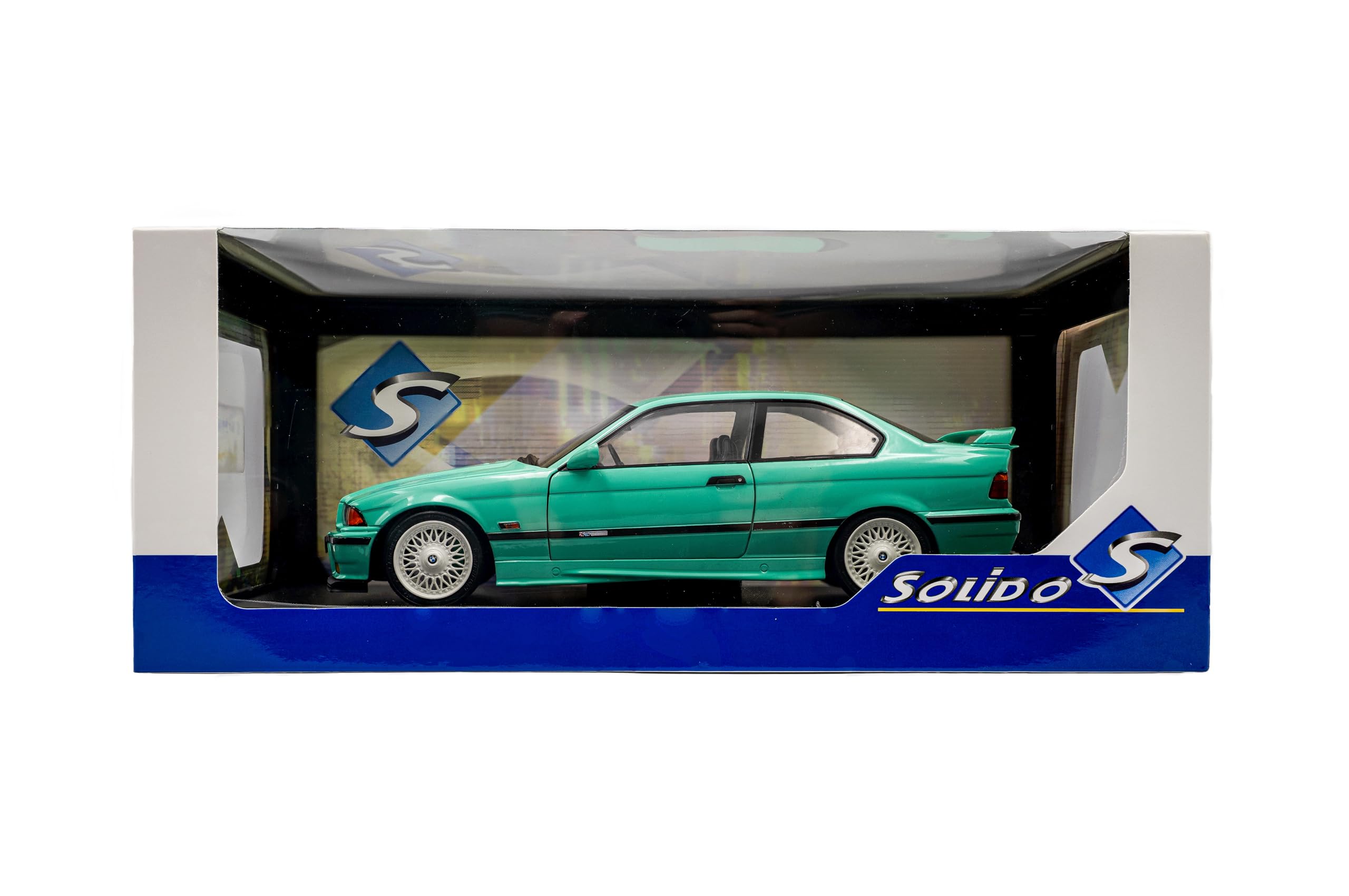 Solido BMW M3 E36 Coupé Modellauto 1:18 Mintgrün | Die-Cast Sammlermodell, Präzise Verarbeitung, Authentische Details