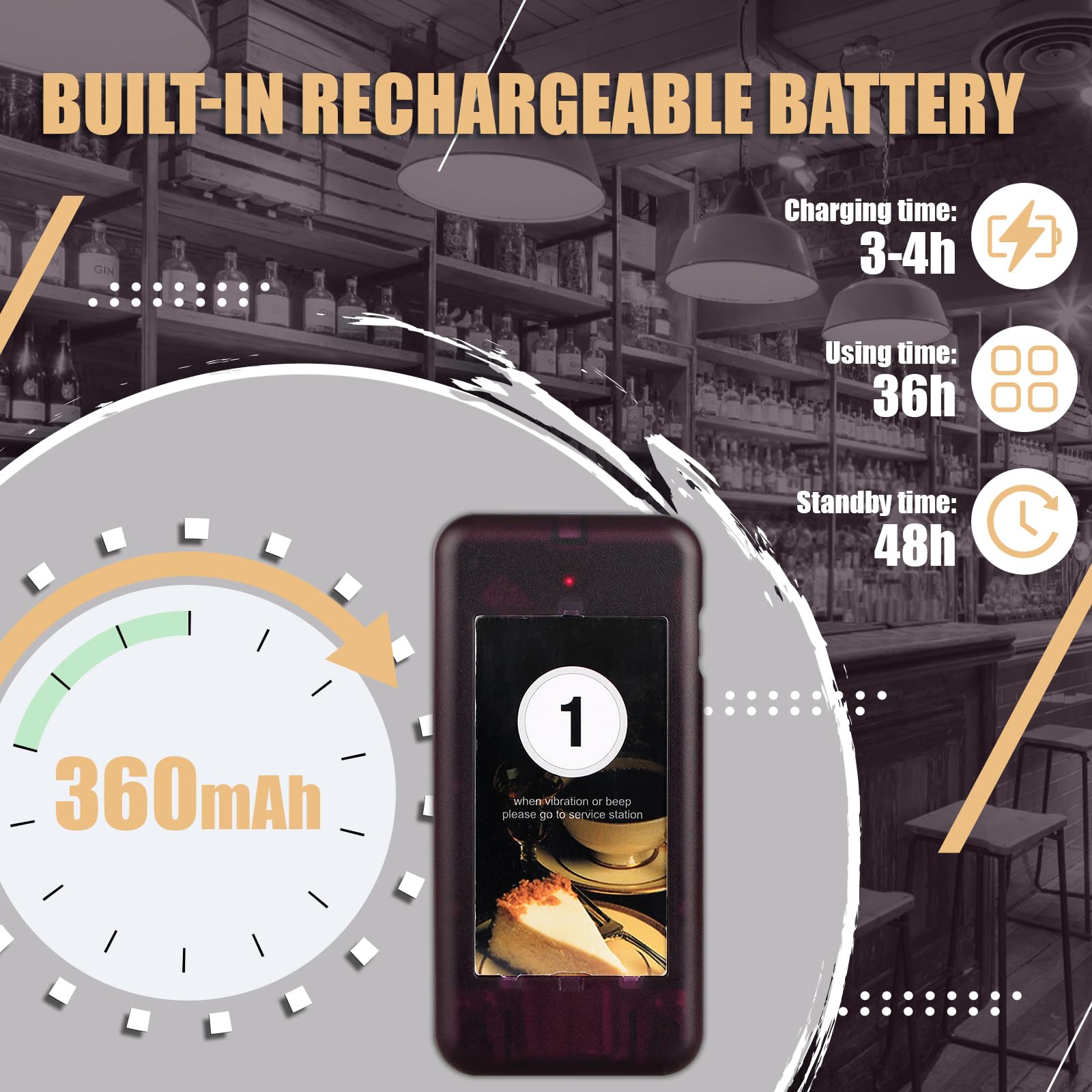 Retekess T111 Bipeur Restaurant, Restaurant Pager, 20 Bippers | pour Restaurant, Cafés, Hôtels, Extérieur 500M, 3 Modes d'Invite, Double -Row Appel du Bouton