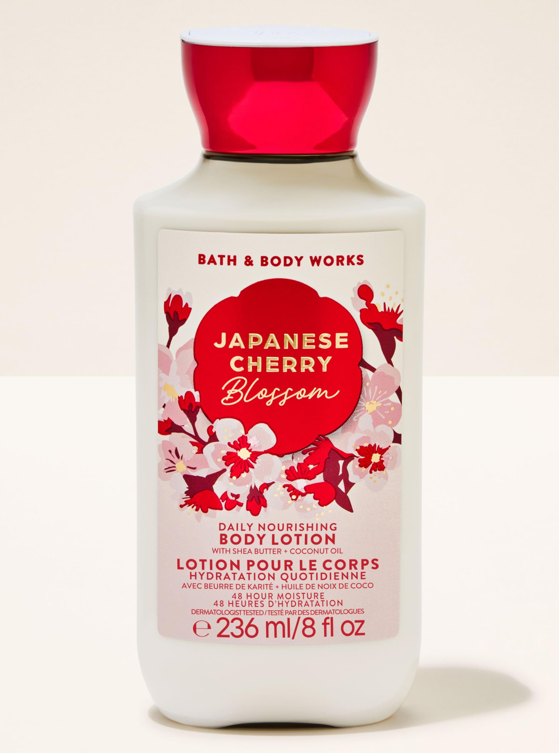Bath & Body Works Japanese Cherry Blossom Body Lotion (Shea Butter + Coconut Oil) | 24Hr Moisture | 236 ml / 8 fl oz | Fragrance - Botanicals & Blooms | Gender - Women