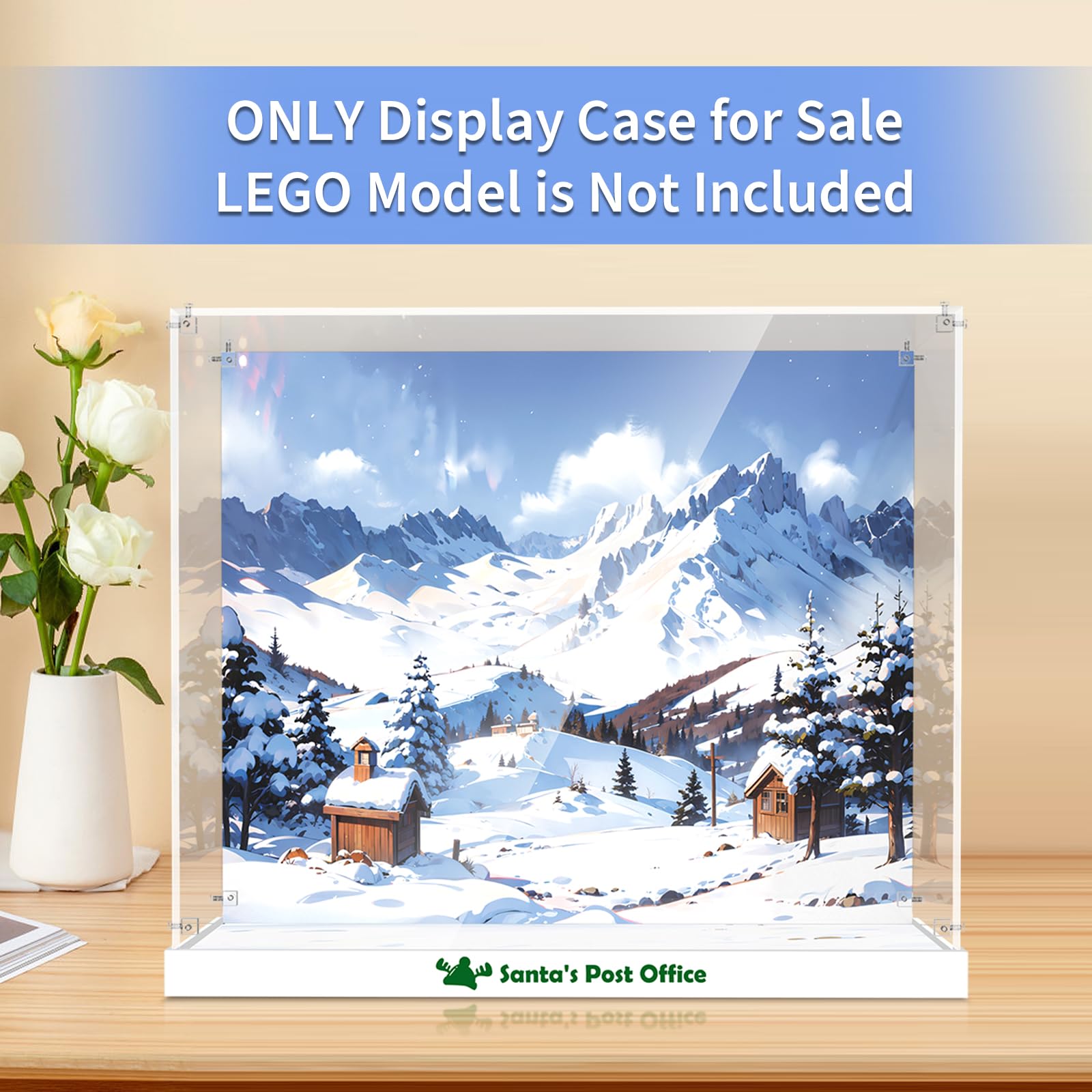 PIPART Acrylic Display Case Compatible with 10339 Santa's Post Office; ONLY Display Case, Model NOT Included