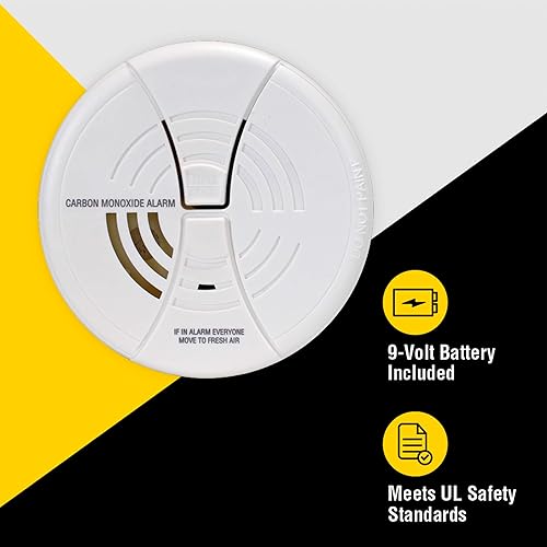 Miniatura 2 de FIRST ALERT CO250B Family Gard Basics - Alarma de monóxido de carbono, paquete de 4 unidades  Detector de monóxido de carbono a pilas, color blanco