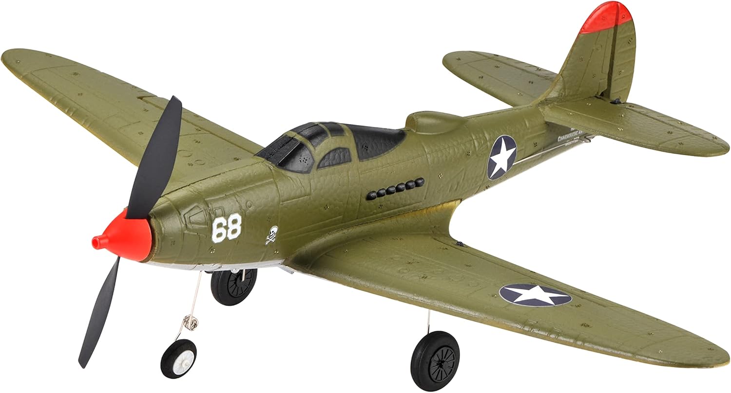 Remote Control Airplane RTF 4 Channel RC Plane 402MM Wingspan Micro Scaled Warbird with One Key Aerobatic One Key U-Turn and Gyro Stabilization System (P39)