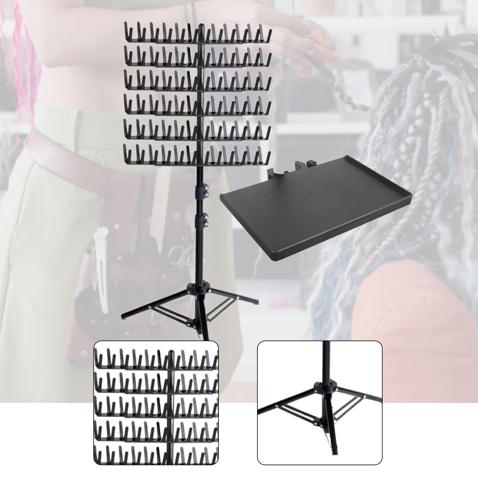 Sharplace Supporto per trecce, separatore in piedi, supporto multifunzione per extension per trecce, Nero