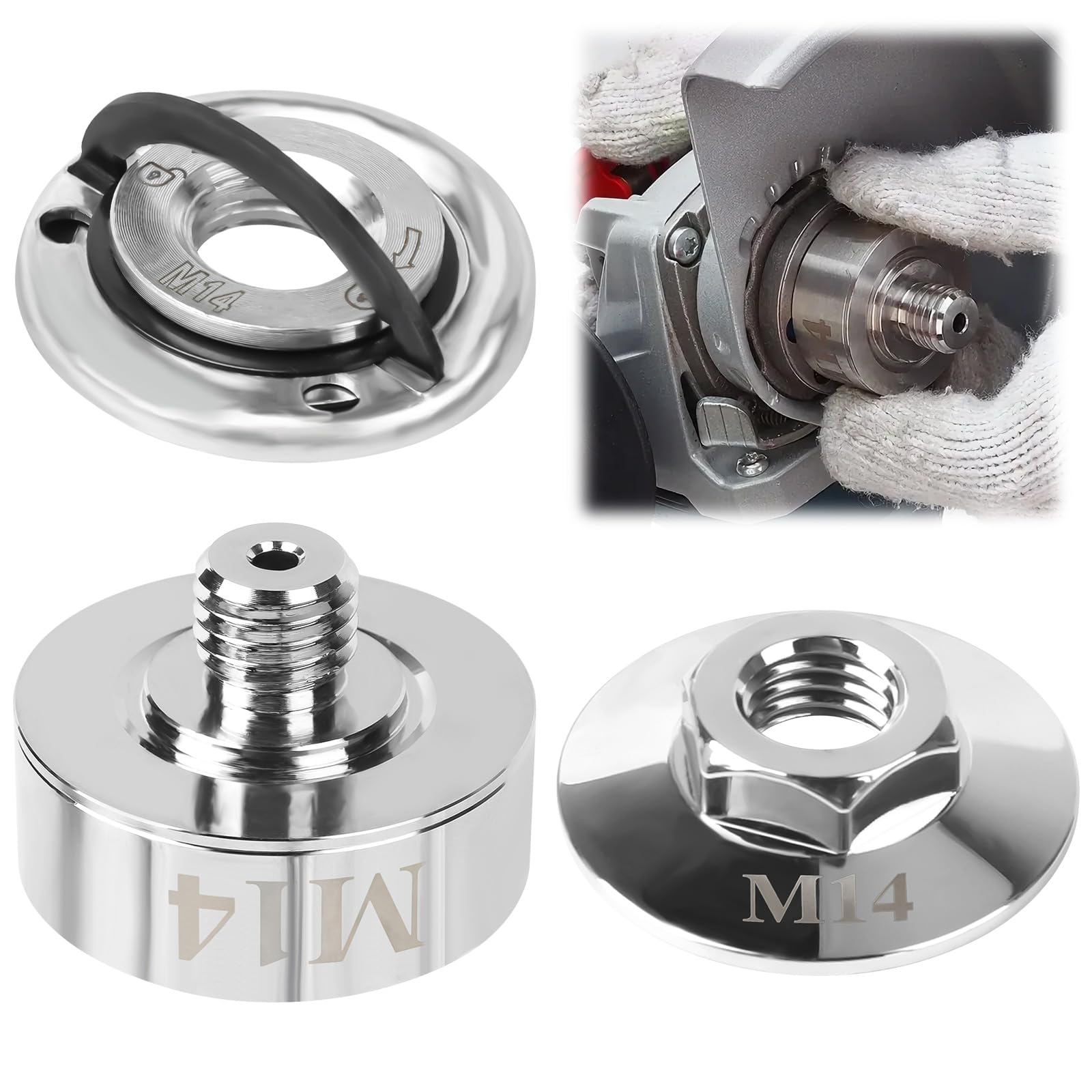 Adaptateur X-Lock pour meuleuse d'angle, écrou de serrage rapide M14, système de changement rapide X-Lock, s'adapte à toutes les meuleuses d'angle avec filetage M14