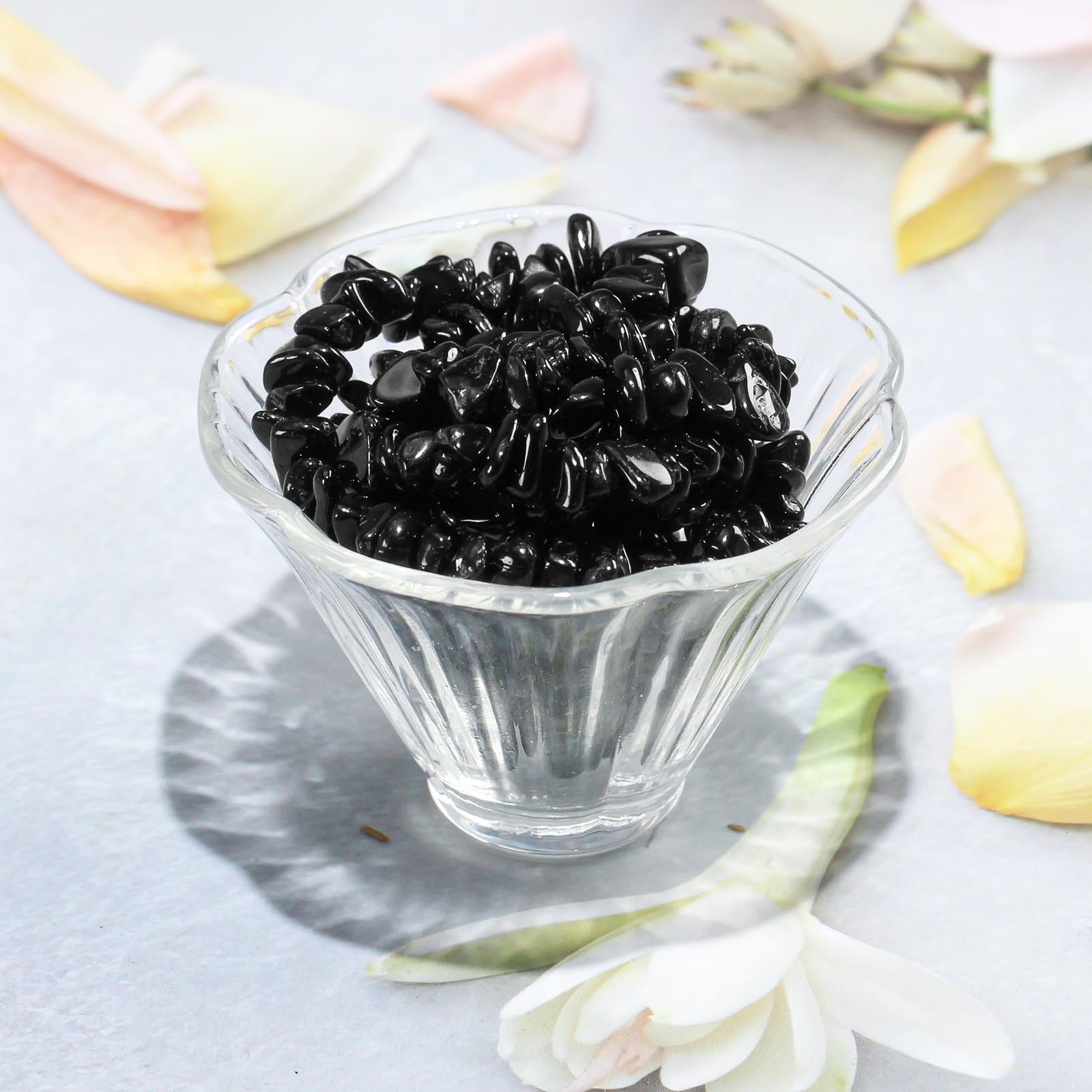 260pcs Natural Black Tourmaline Crystal Beads Chips 5mm to 8mm Irregular Gemstone Beads with Holes DIY for Bracelet Necklace Earrings Jewellery Making Craft 32 inch - Image 4