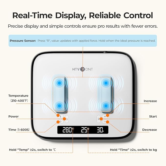 Prensa Térmica HTVRONT H10 12x10 Pulgadas con Accesorios miniatura 2