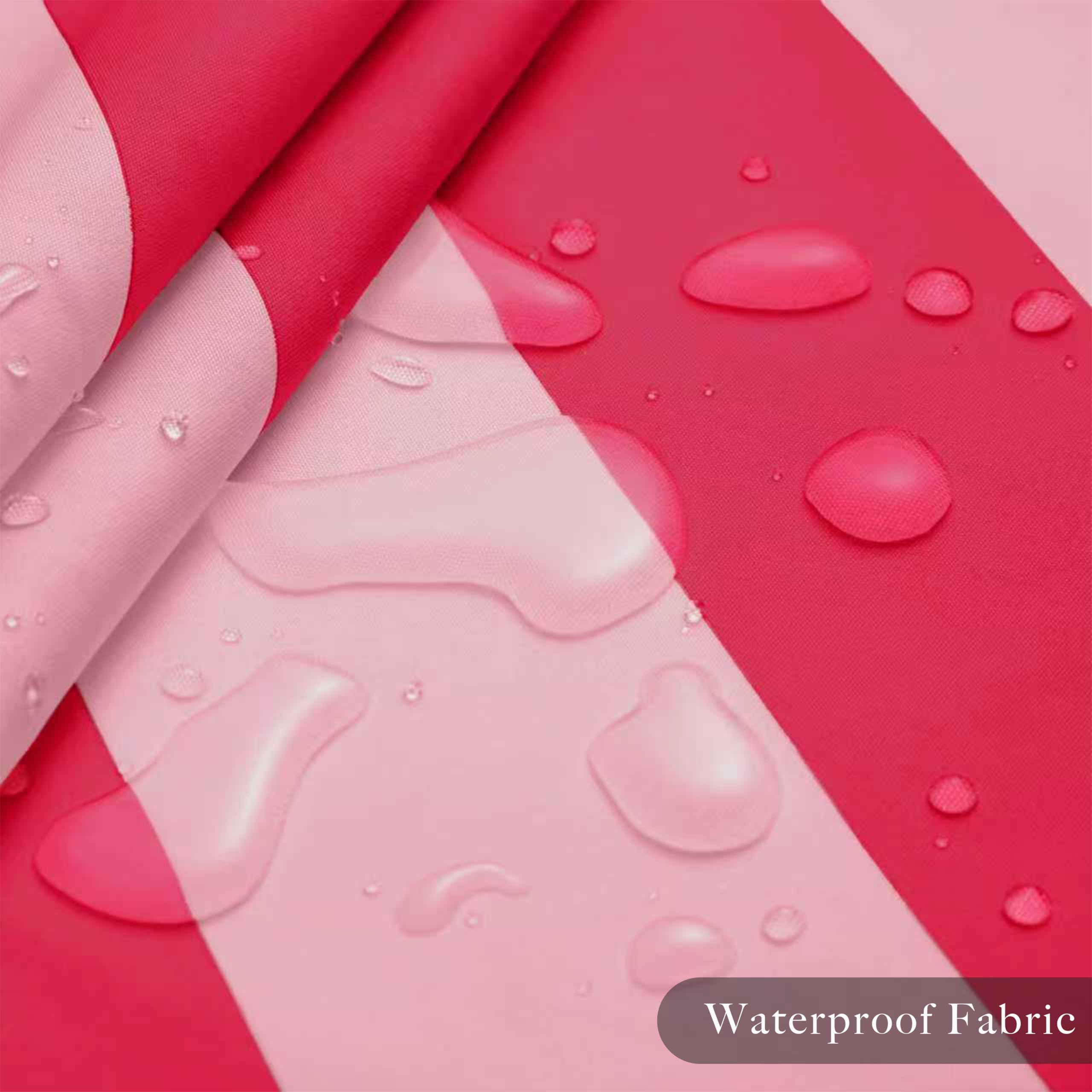 Vertikal gestreifter Duschvorhang, rot, niedlicher Retro-Vintage-Streifen-Badezimmervorhang im Landhausstil, wasserdichtes Polyestergewebe, 240 x 190 cm (B x H)