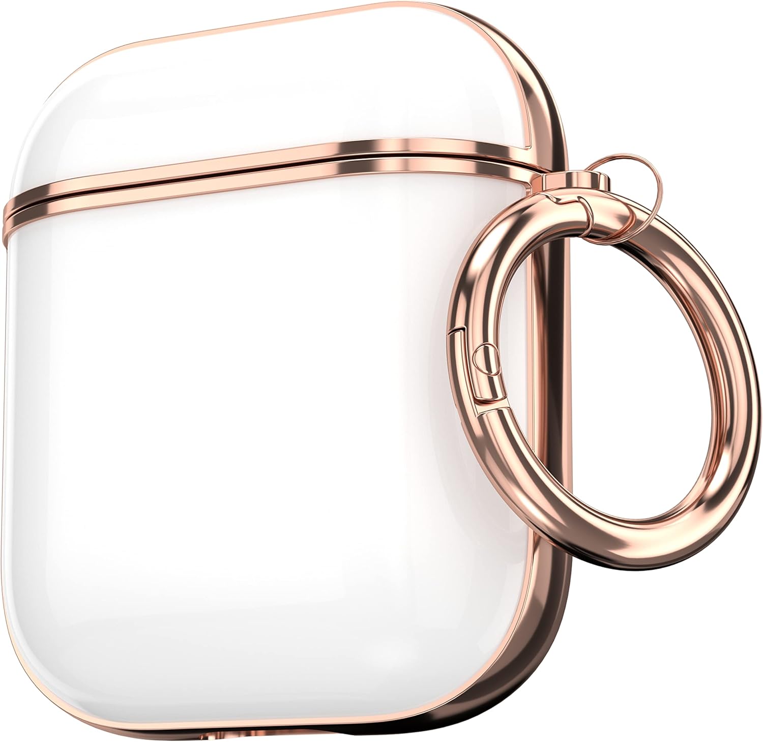 Maxjoy for AirPods Case, Cute AirPod Case Protective Hard AirPod 2 Cover for Women Men with Keychain for AirPods 2nd 1st Generation Charging Cover 2&1, White