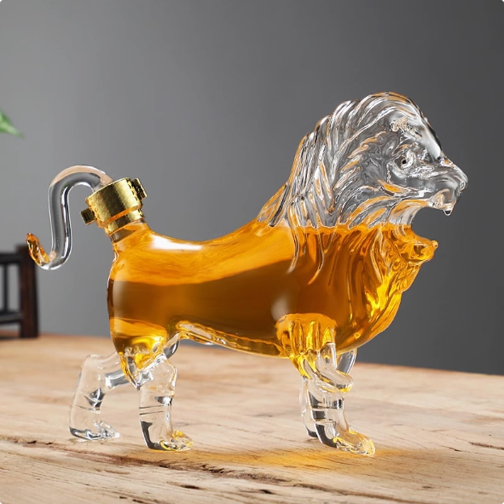 VHcgCGJ Animal-shaped decanter, Whiskey Decanter Wine Bottles Art Statue Figurine - Lion Modeling Fun Bottle(750ml)