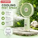 PLUSPOINT Panda Portable Hand Fan with Spray Mist | Rechargeable USB Personal Desk Fan | 3-Speed Mini Cooling Fan for Home, Office, Travel & Outdoor | Cute Fan for Kids & Adults gallery image