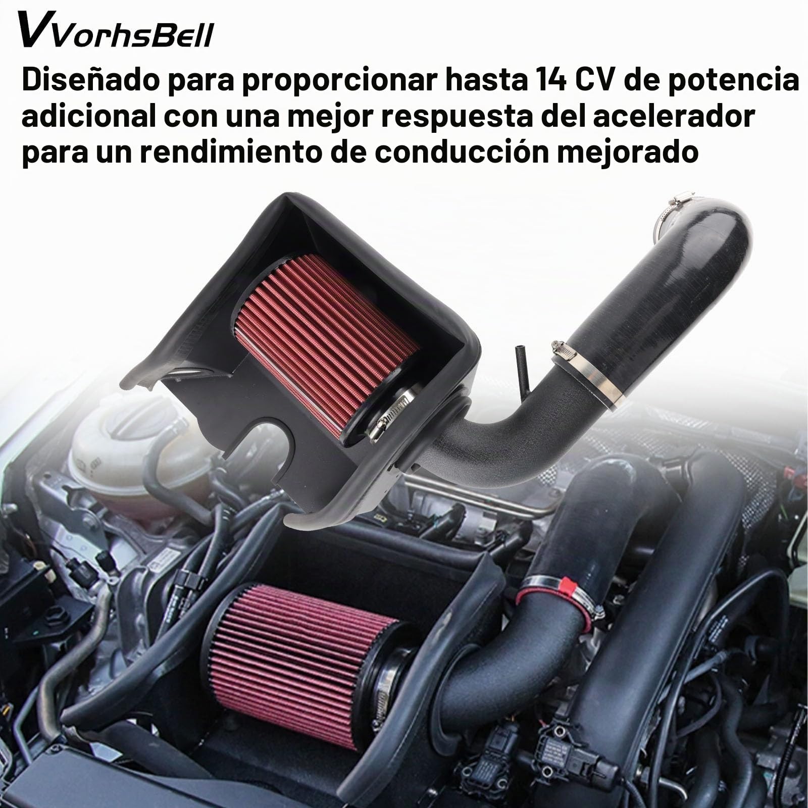 Kit de admisión de aire frío compatible con motores Audi A3 Q2 Q3 VW Golf MK7 1.4L EA211, sistema de admisión de aire de alto rendimiento con escudo térmico