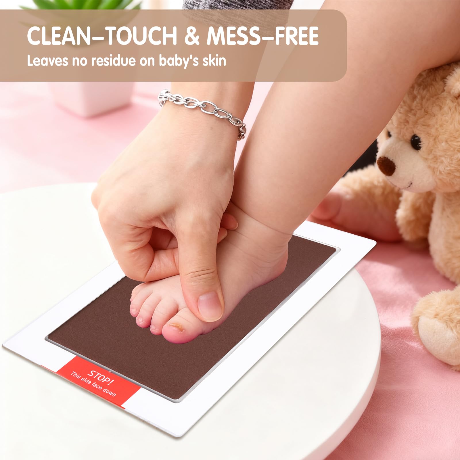 Baby Handprint and Footprint Kit, Brown, 3 Pack - Image 4