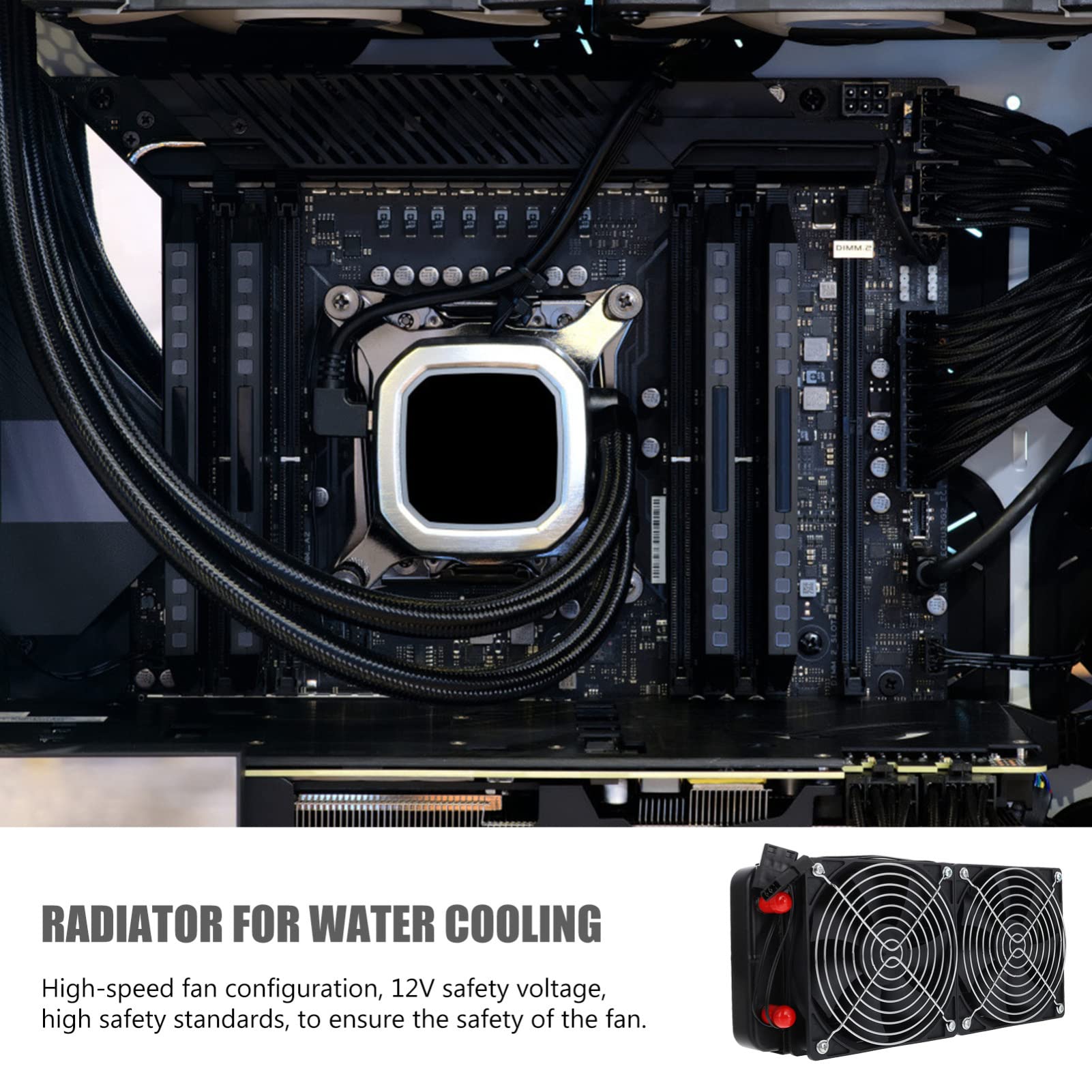 Mobestech Radiador Intercambiador De Calor De Aluminio Kit De Refrigeración Líquida Para Pc Con Disipador De Calor y Ventilador Para Sistemas De Refrigeración Por Agua