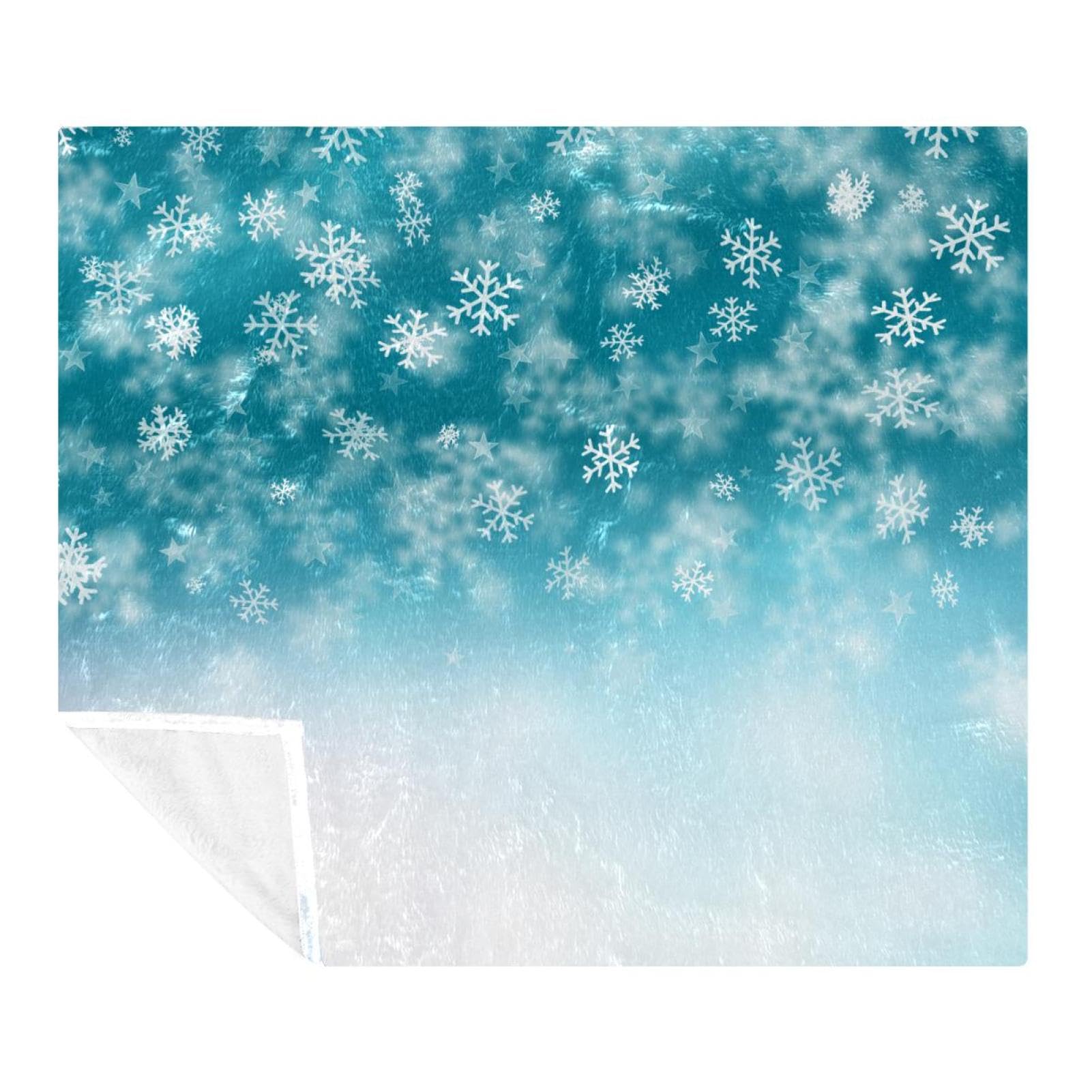 Couverture polaire microfibre 150x130 cm plaid flocon de neige hiver