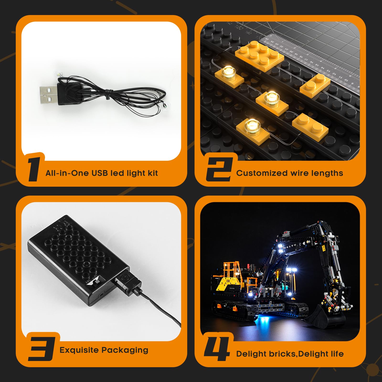 LIGHTAILING ÉCLAIRAGE Lumière pour Pelleteuse Hybride Lego-42215 EC500 – Kit LED Compatible avec Le modèle Lego – Ensemble de modèles Non Inclus