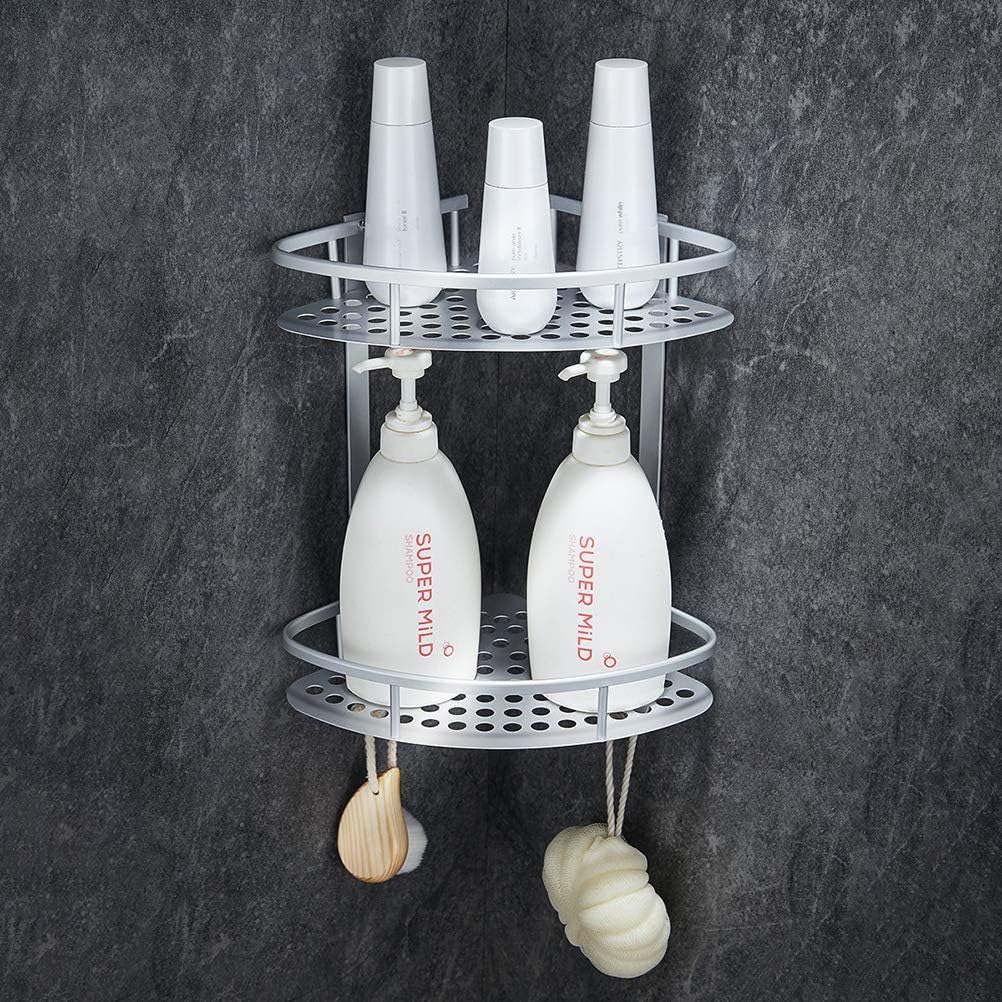 ADOVEL Bathroom Shelf Corner Shelves, Aluminum 2 Tier Shower Caddy