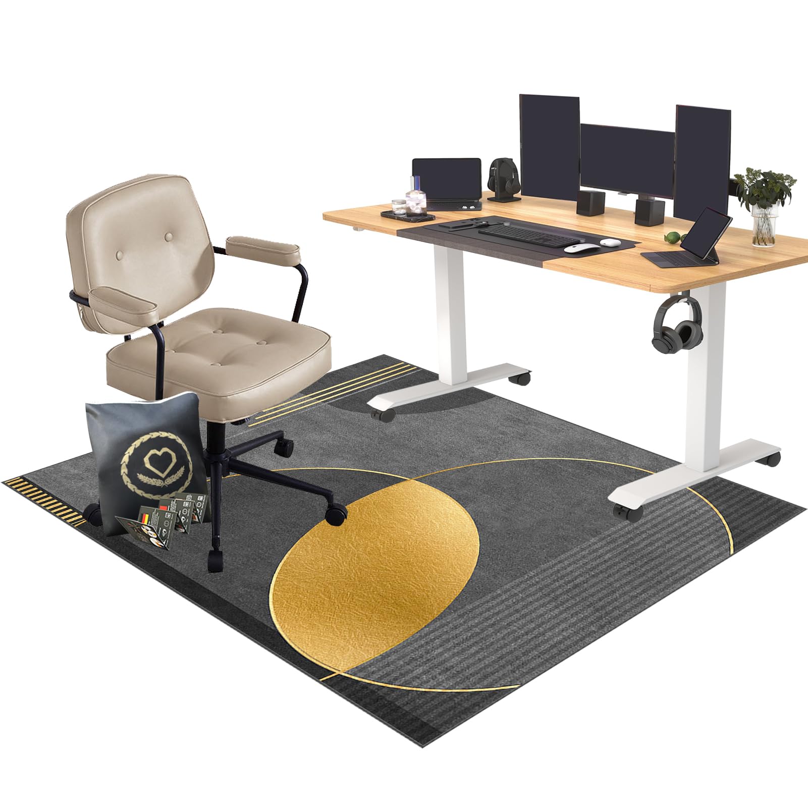 Bodenschutzmatte Gaming Bürostuhl Stuhlmatten für Teppiche mit niedrigem Flor und Hartholzböden,Gaming Teppich Stuhlunterlage, Bürostuhl Teppich Unterlage, 130 x 170 cm Bürostuhlunterlage