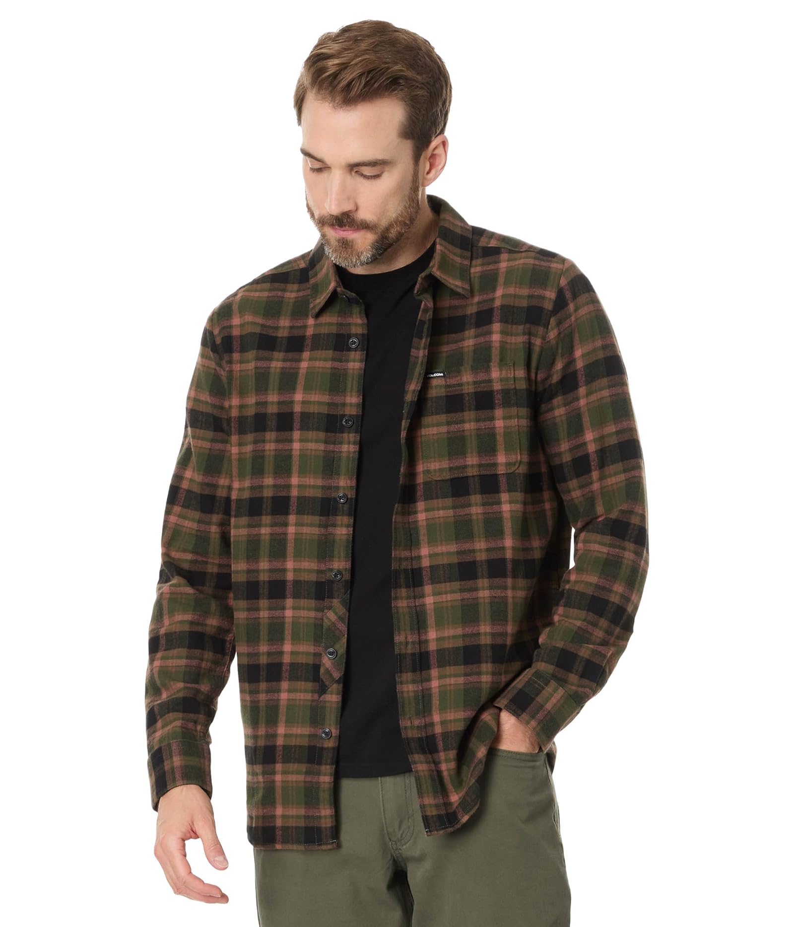 Man's Shirts & Tops Volcom Caden Plaid Long Sleeve - Picture 14 of 17