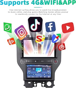 Dual Screen for Ford Mustang Car Radio 2015-2021 Head Unit Auto Stereo