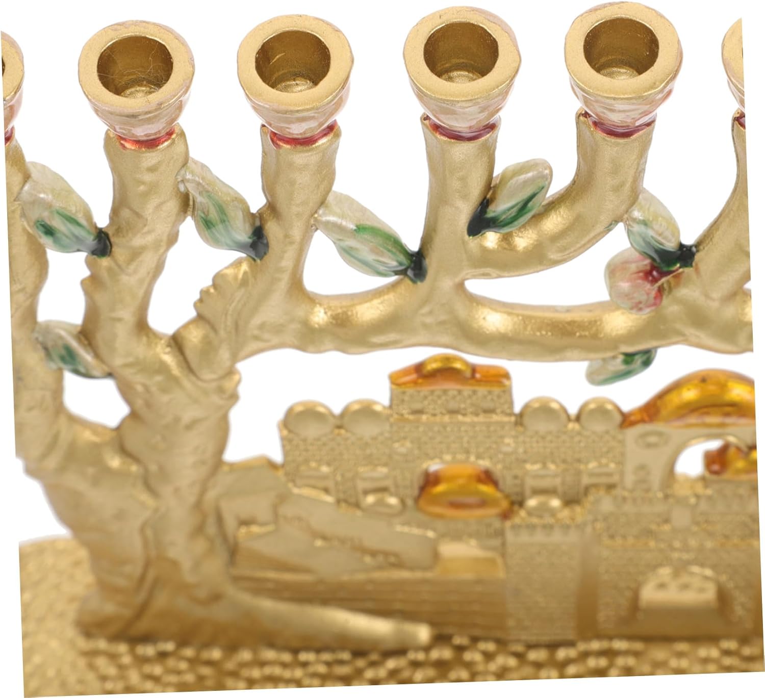 聖殿軽奢九枝メノラー 繊細な職人技 ジェルサレム文化を反映したユダヤ祭礼用キャンドルホルダー 家や祈祷室に