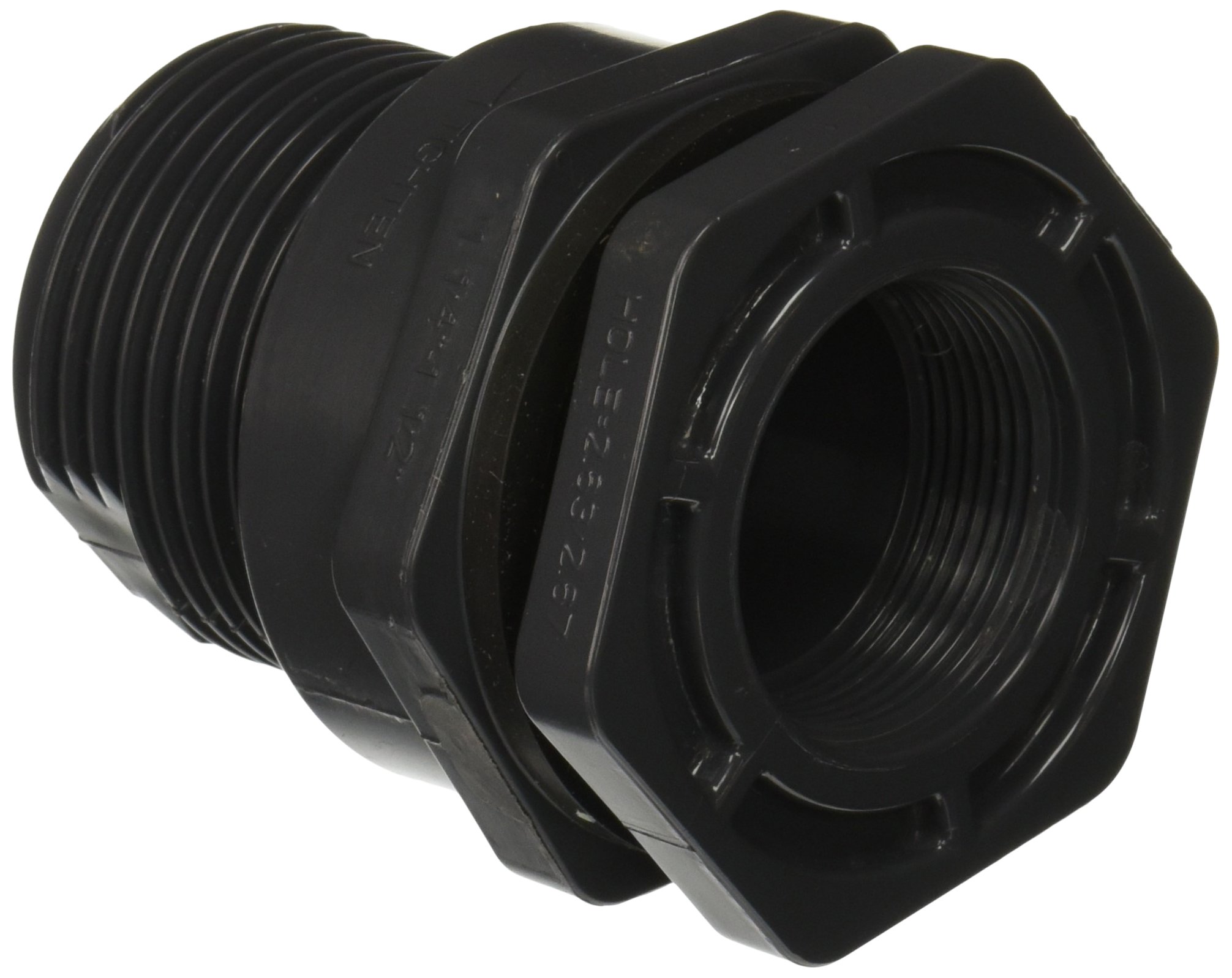 Hayward BFA1015TFS 1-1/2-Inch Dark Gray PVC Thread by Thread BFA Series Bulkhead Fitting with FPM Standard Flange Gasket