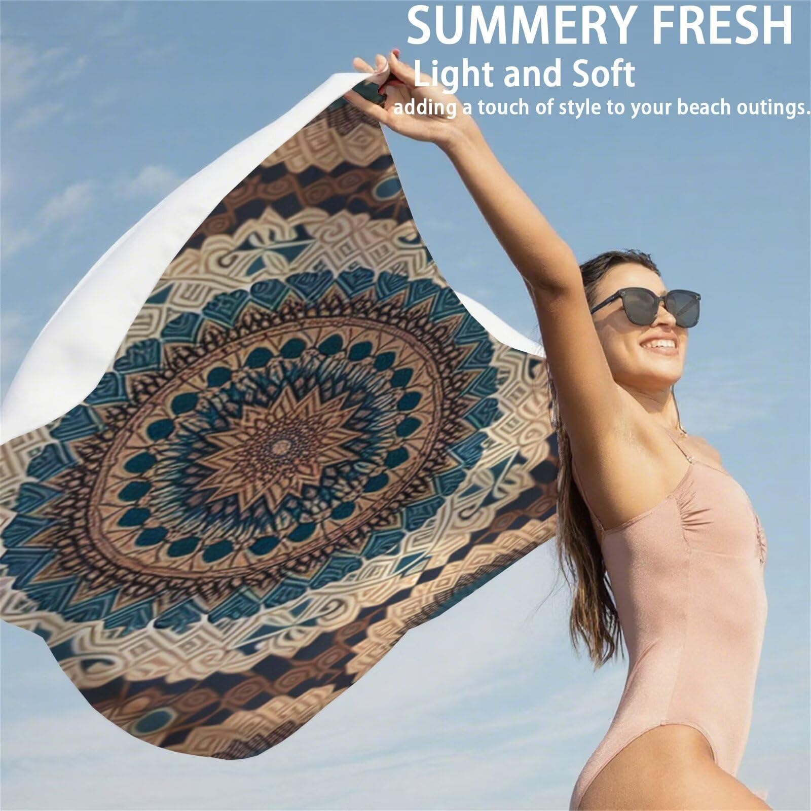 Ręcznik plażowy kwiatowy ręczniki plażowe dla dorosłych 100 x 200 cm ręcznik z mikrofibry turecki ręcznik kąpielowy bez piasku, miękki, chłonny szybkoschnący lekki, idealny do jogi, na kemping