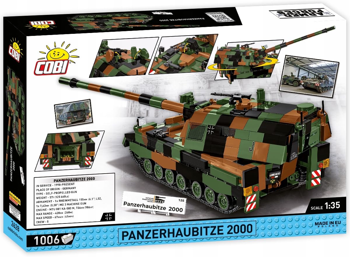 COBI Panzerhaubitze 2000, 13.58" x 4.33" x 4.33", Grün