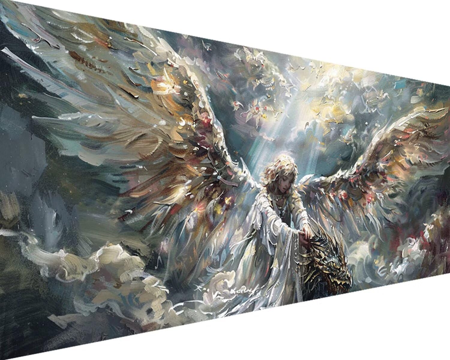 Malen Nach Zahlen Erwachsene FlüGel Malen Nach Zahlen Engel DIY Paint by Numbers Adult Kinder Mit Pinseln und Acrylfarbe Malen Nach Zahlen Set für Geschenke und Home Haus Deko (Rahmenlos,60x120cm) 6-9