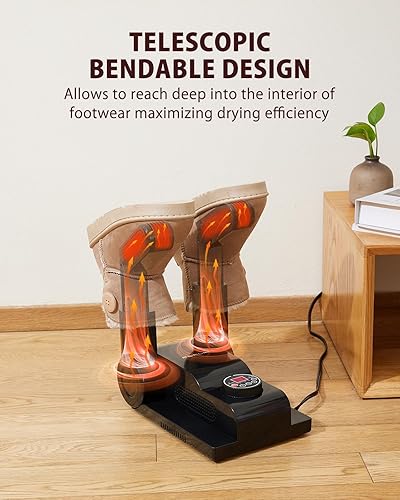 Miniatura 7 de FORLIM Control de temperatura mejorado secadora de botas para botas de trabajo, secadora de zapatos con temporizador de retardo de 24 horas,