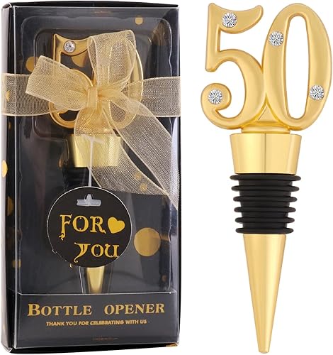 Paquete de 12 tapones de vino, regalos de fiesta de aniversario, regalos de fiesta de cumpleaños negro y dorado, regalos de fiesta de cumpleaños