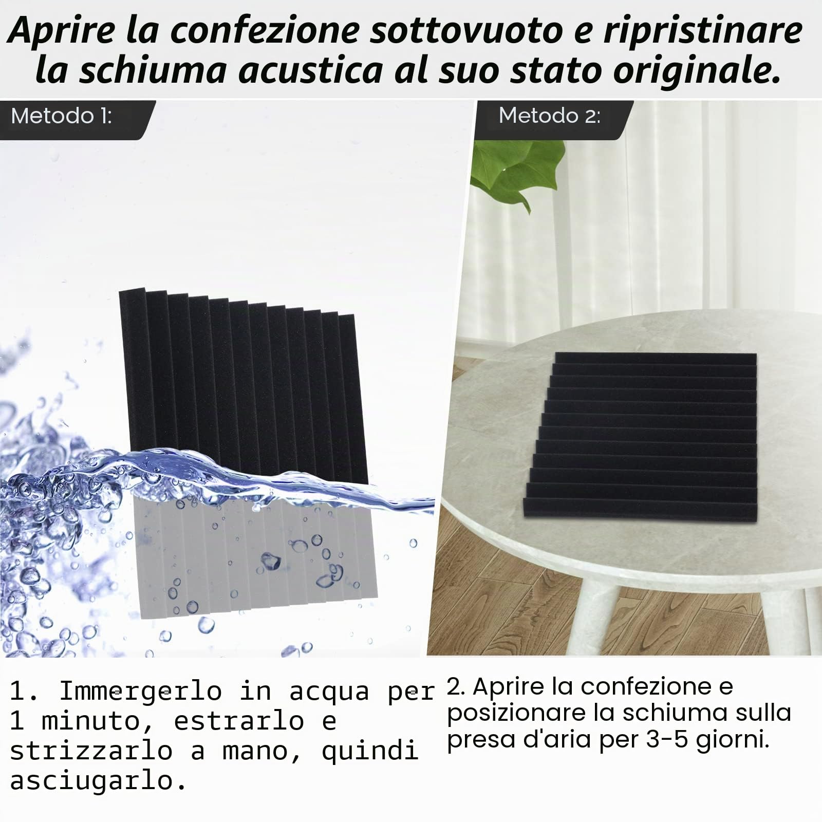 24 Pezzi Pannelli Fonoassorbenti, 30 * 30 * 2.5cm Pannelli Insonorizzanti per Pareti, alta densità, ritardante di fiamma, Isolamento acustico per home theatre,studi di registrazione, sale conferenze