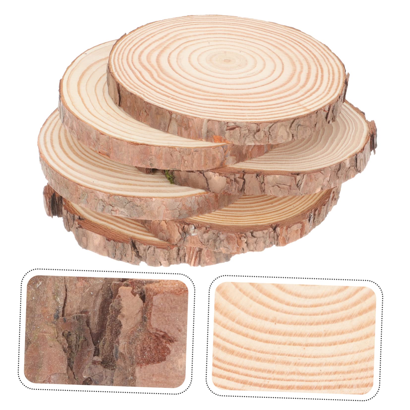 Uonlytech 5 Series Rodajas De Madera Natural Sin Acabado Para Manualidades Discos De Madera Redondos De Creatividad Decoración Y Proyectos De Bricolaje 6 Piezas X 5