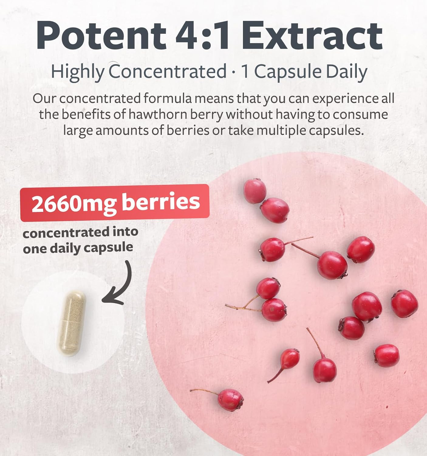 Super Potent Hawthorn Berry Extract Capsules - Hawthorn Berry Supplement Made from Extra Strength Concentrate to Support Heart and Digestive Health - Vegan Non-GMO & Gluten Free (4 Month Supply) - Image 3