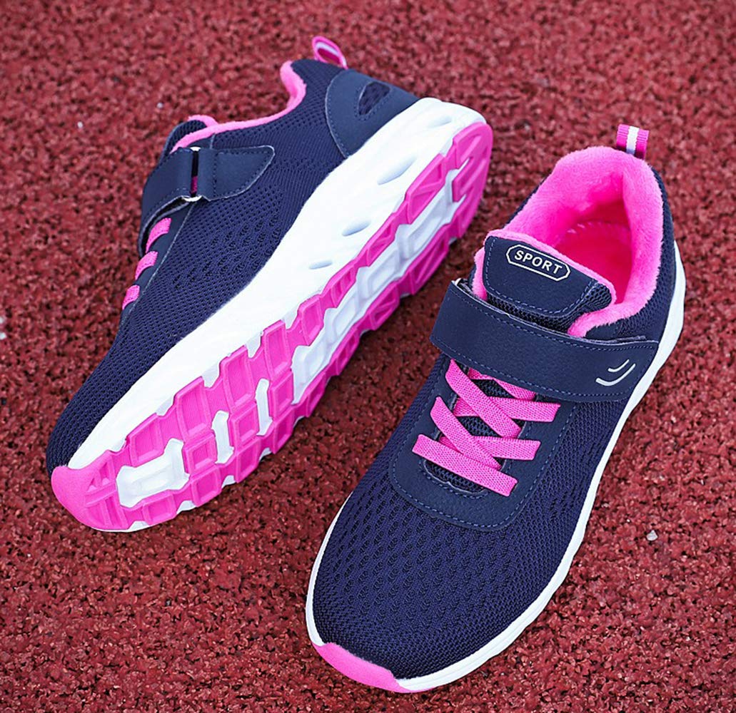 Zapatos Invierno Mujer Transpirables Ligero Cómodo Cálido Forradas Nieve Antideslizante Moda Pareja Zapatillas Deportivas Azul Oscuro 40 EU