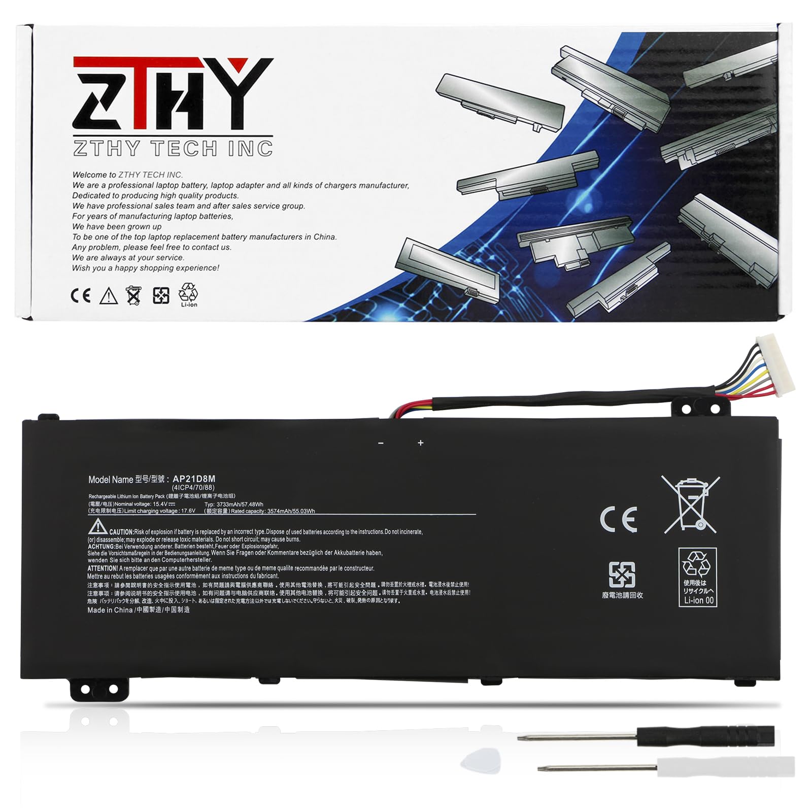 ZTHY AP21D8M Laptop Battery Replacement for Acer Nitro 5 AN515-46 AN515-47