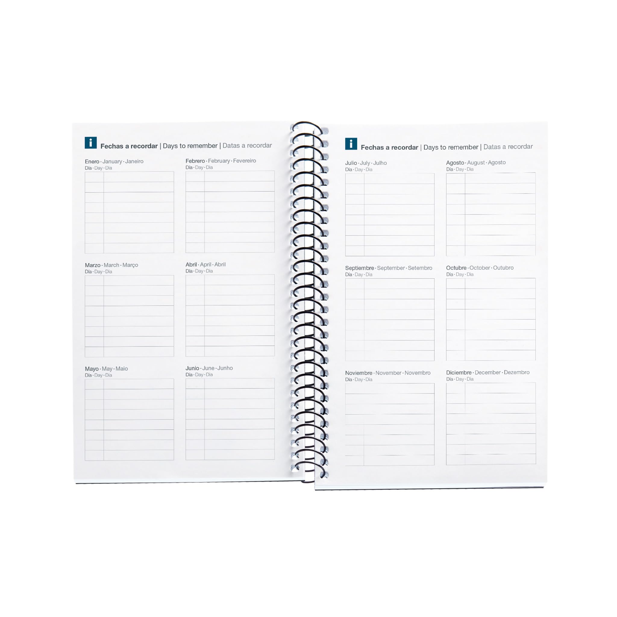 Miquelrius - Agenda Annuel 2024, Semaine Vue, Taille Active