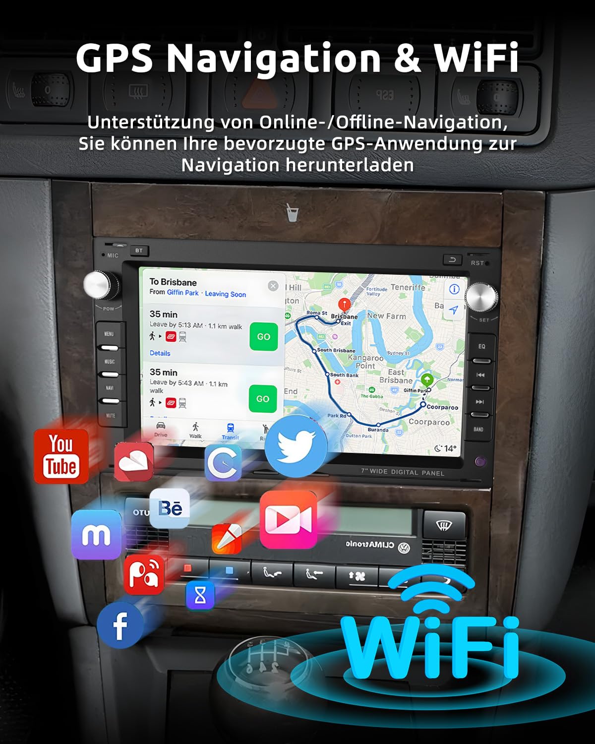 ESSGOO Drahtloses Carplay und Android 2+64G Android 15 Auto Autoradio Für VW Polo MK3/4 9N Golf 4 Passat B5 T5 Seat Skoda, 7 Zoll Touchscreen mit Bluetooth FM RDS GPS WiFi