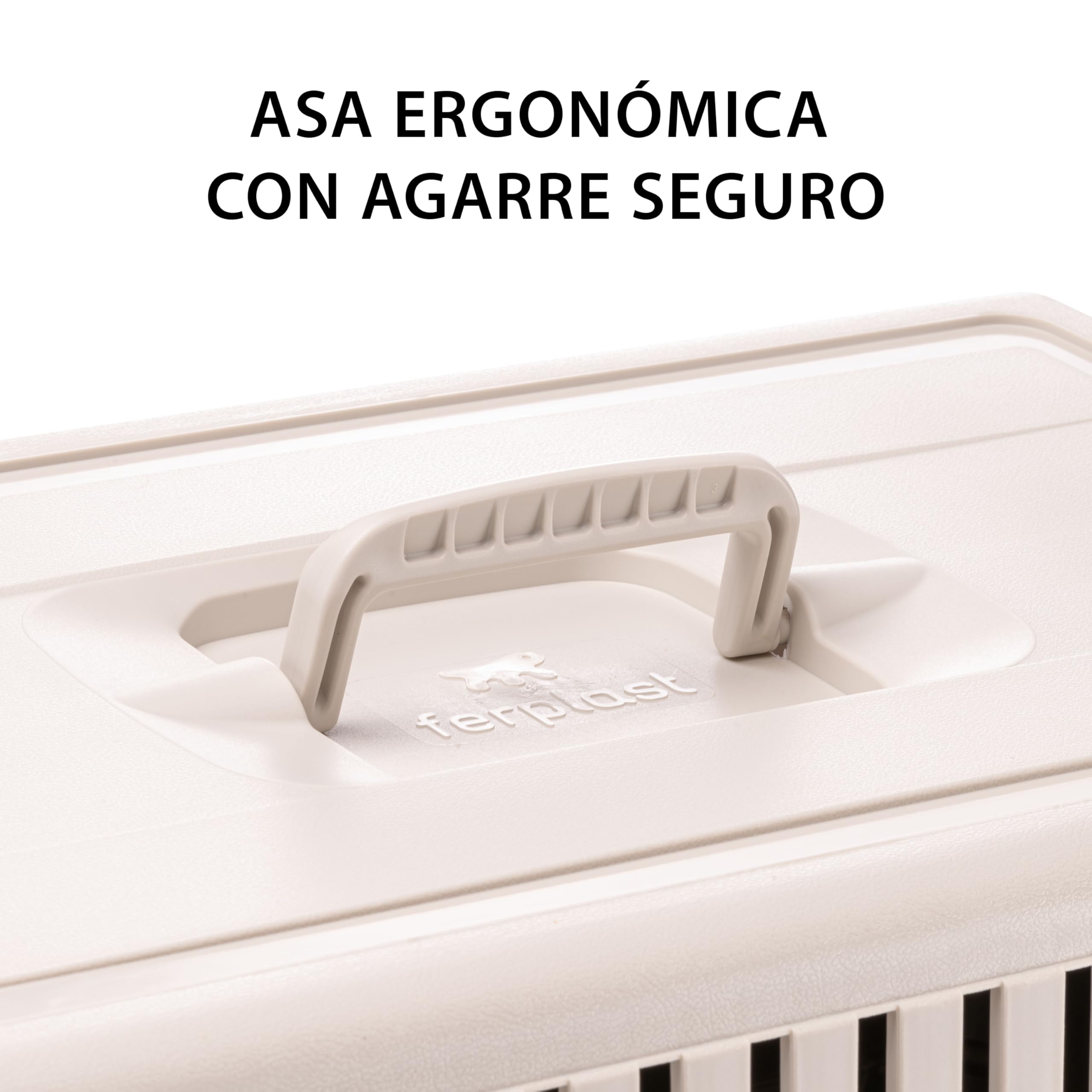 Ferplast Transportín Gatos, Transportín Perro Mediano Pequeño y Gatos hasta 15 Kg, Puerta de Hierro Plastificado, Ranuras de Ventilación, 40 x 60 x h 38 cm, Transportín Mascotas Rígido Atlas 30 EL