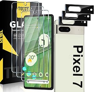 TQLGY 3 Pack Google Pixel 7 Screen Protector with 3 Pack Camera Lens Protector, Tempered Glass Screen Protector for Pixel 7, Fingerprint Support - Bubble Free - Anti-Scratch - Easy Installation
