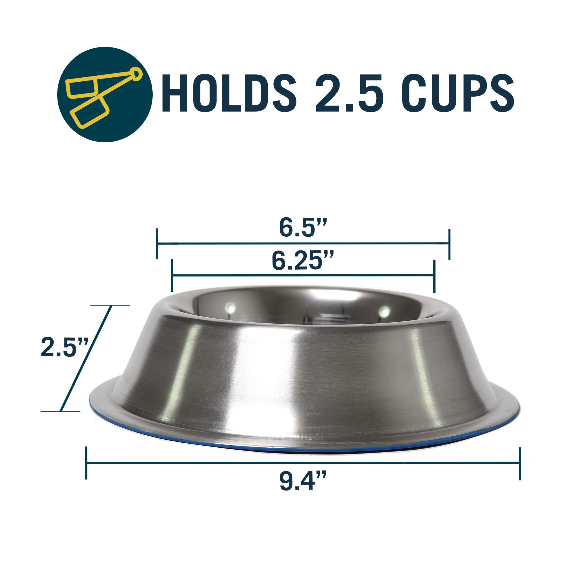Kerbl Stainless Steel Bowl for Dogs and Apos, 1800 ml