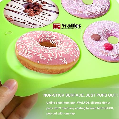 Vista 31 de Walfos Molde de silicona para donas – Juego de moldes de silicona para donas, antiadherentes, ¡simplemente sácalo! Resistente al calor, sin BPA y 4
