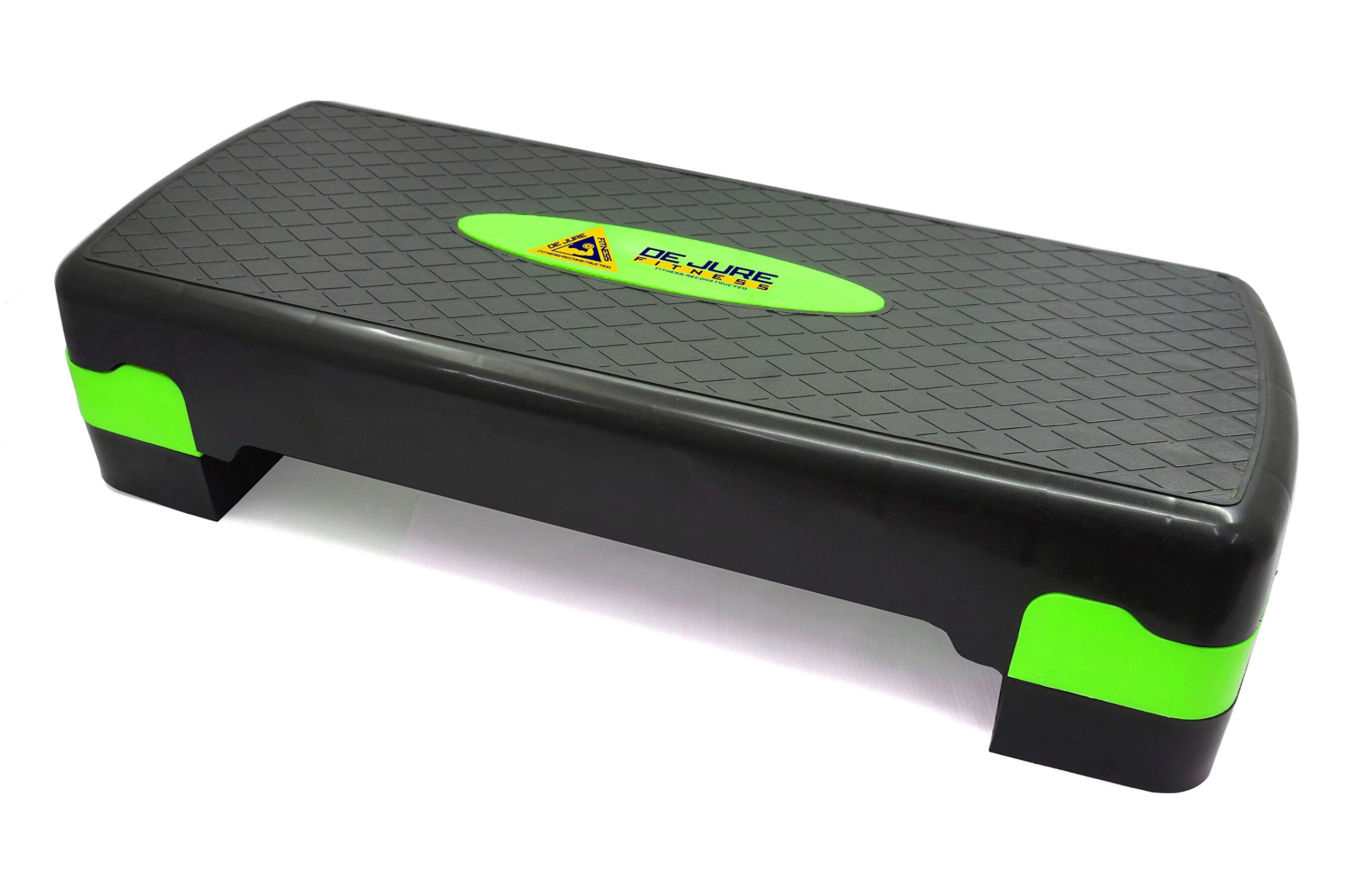 De Jure Fitness Aerobic Stepper, Two Height Level Adjustments - 4 inches and 6 inches, Slip-Resistant & Shock Absorbing Platform for Extra-Durability, Supports Upto 200 KG (Green)