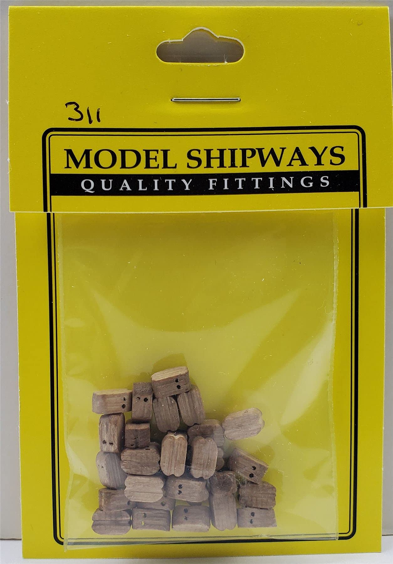 Model Shipways Double Sheave Block, Walnut 1/4" (7mm) 30 Pack