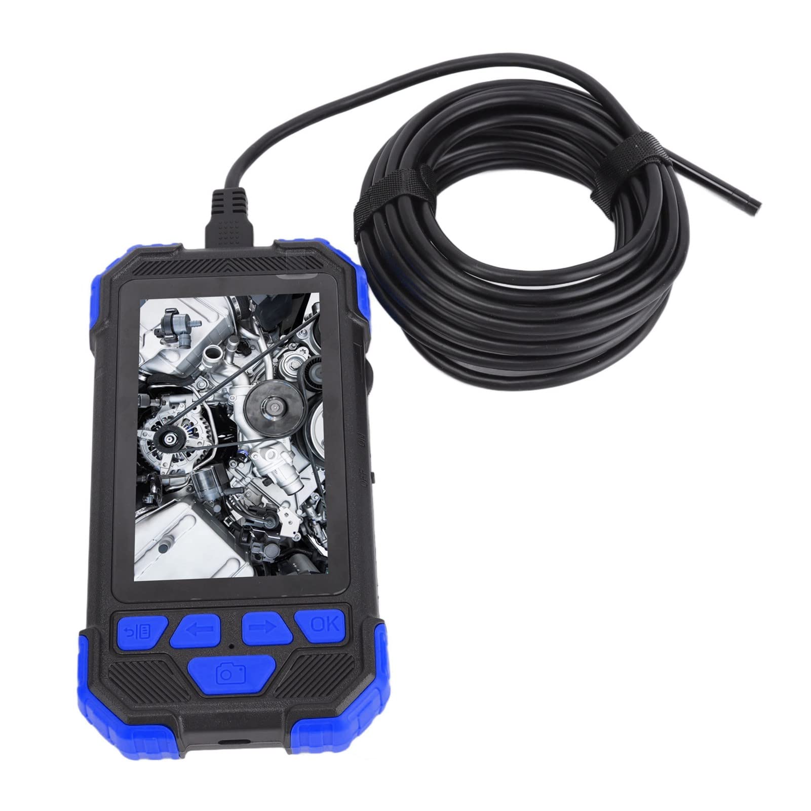 TENP Endoscopio a Doppia Lente, Schermo IPS da 4,3 Pollici Telecamera per ispezione periscopio HD 1080P con Batteria da 3000 mAh per lavori Sott'Acqua (Blu)