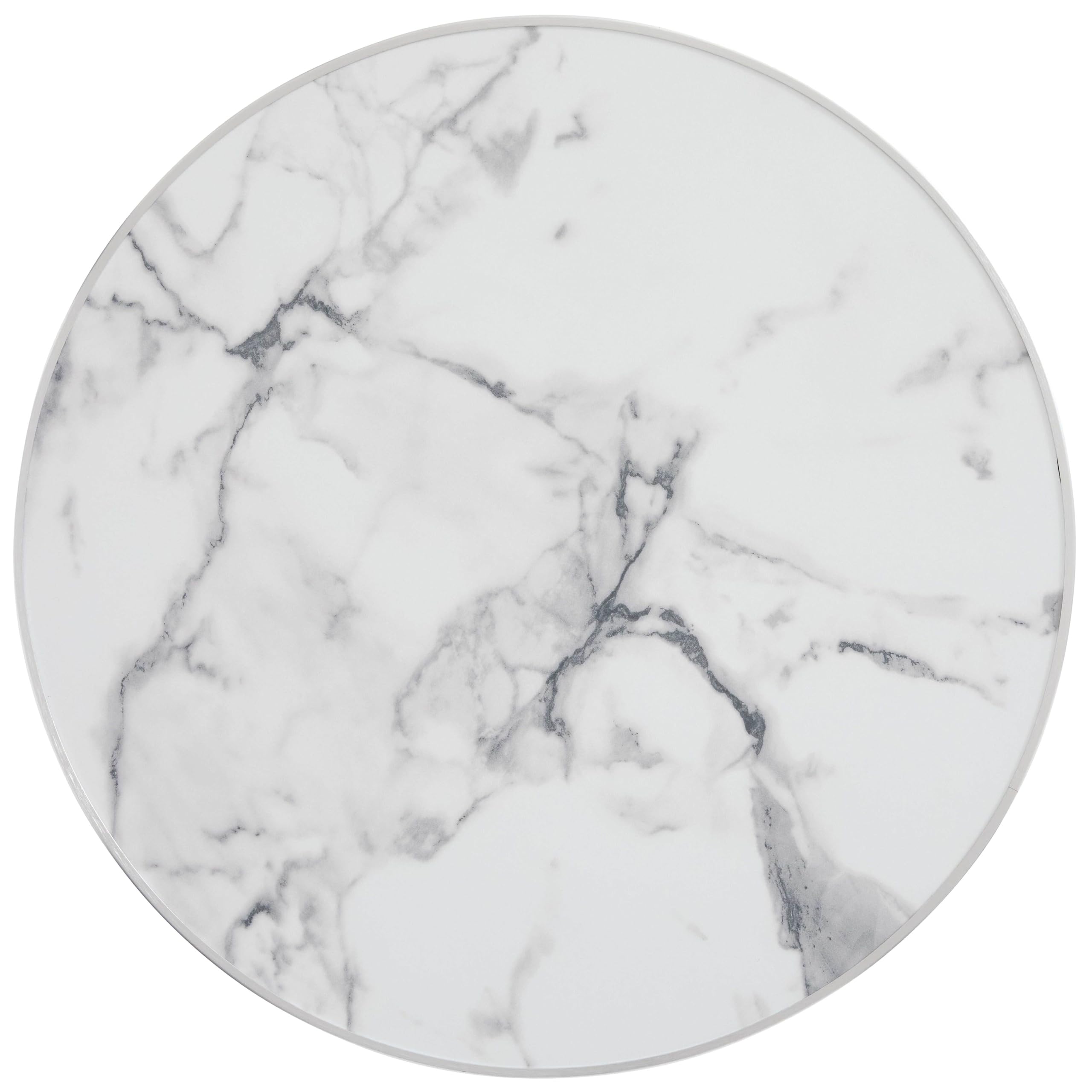 Plateau de table contreplaqué revêtement stratifié marbre Blanc/Argent