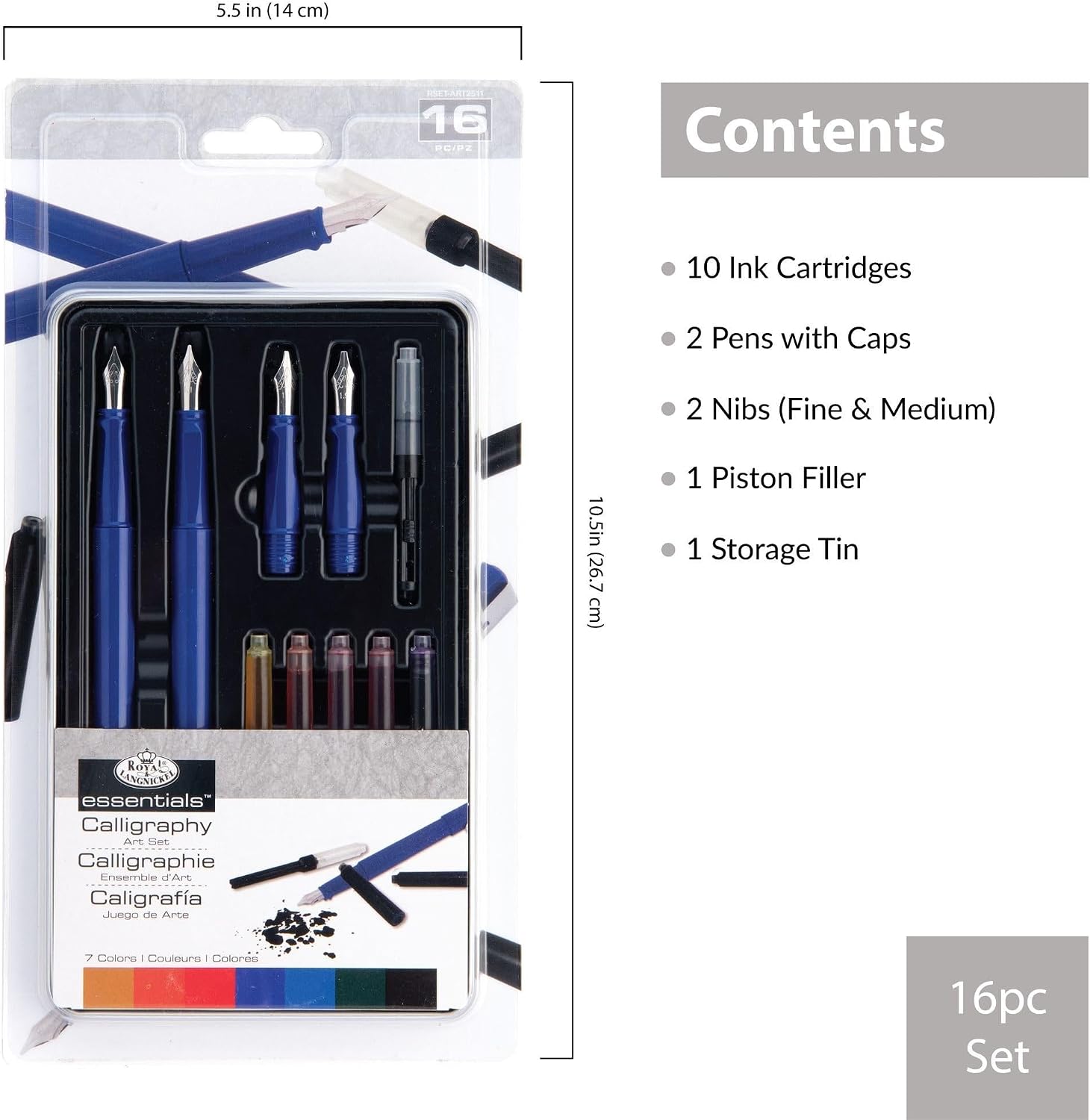 Royal & Langnickel Essentials 16 Piece Calligraphy Art Set, Various