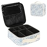 Relavel Travel Makeup Case, Professional Makeup Artist Makeup Bag, Portable Makeup Train Case Organizer with Adjustable Dividers, Cute Cosmetic Bags Birthday Gifts for Girls and Women, Floral Print