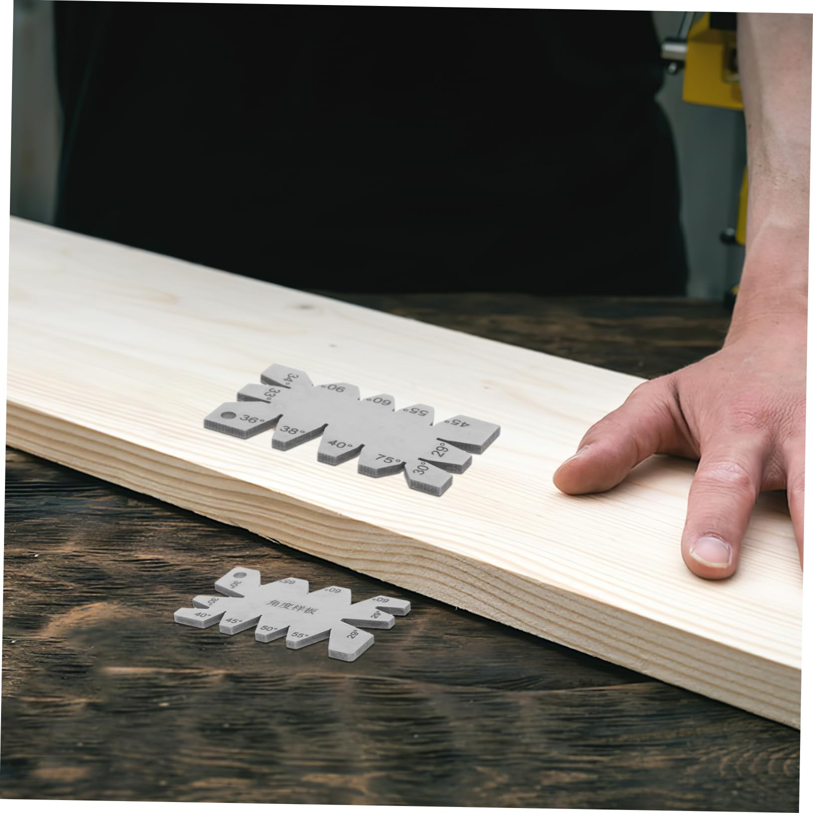 WOONEKY Angle Protractor Gauge for Construction 2-in-1 Precision Metal Angle Finder