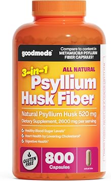 Psyllium Husk Fiber Supplement 520mg Capsules 800 Count